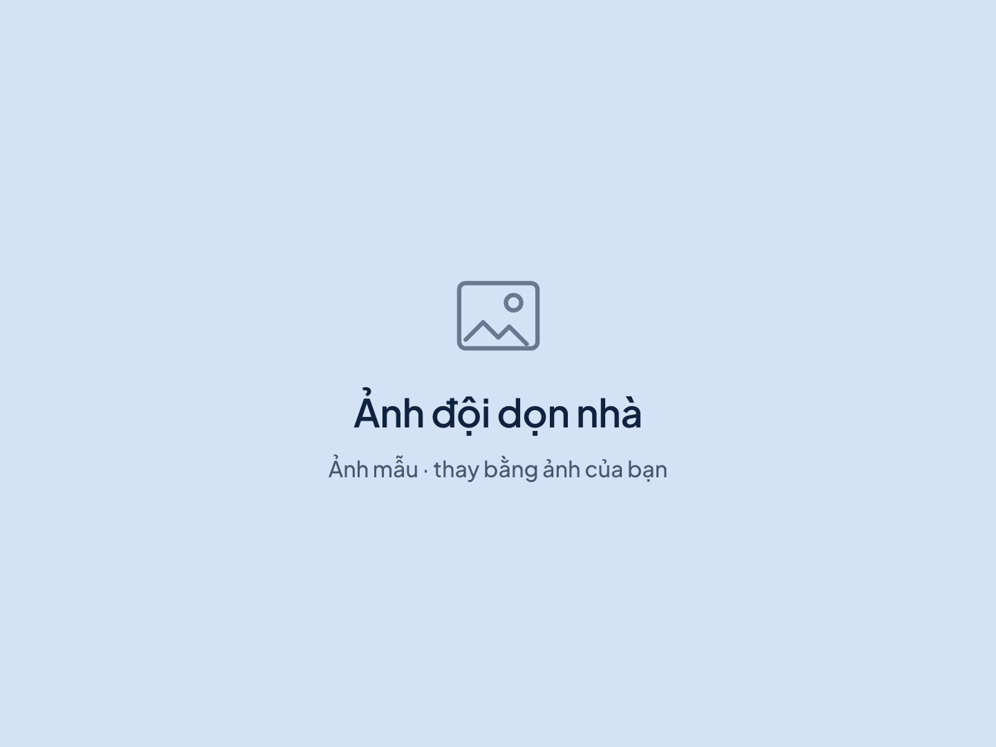 Ảnh mẫu, thay bằng ảnh của bạn: đội dọn nhà đang làm việc